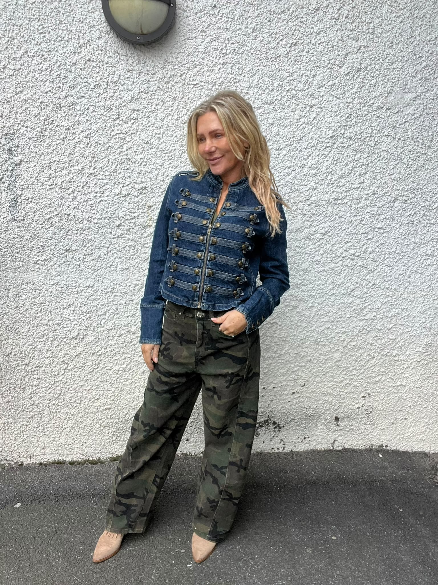 Zip-up Napoleon jacket – Denim - Image 5